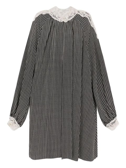 Chloé lace-trimmed geometric-print mini dress - Black - zdjęcie produktu nr 1