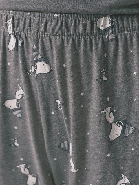 women'secret piżama SNOOPY damska kolor szary 3132165