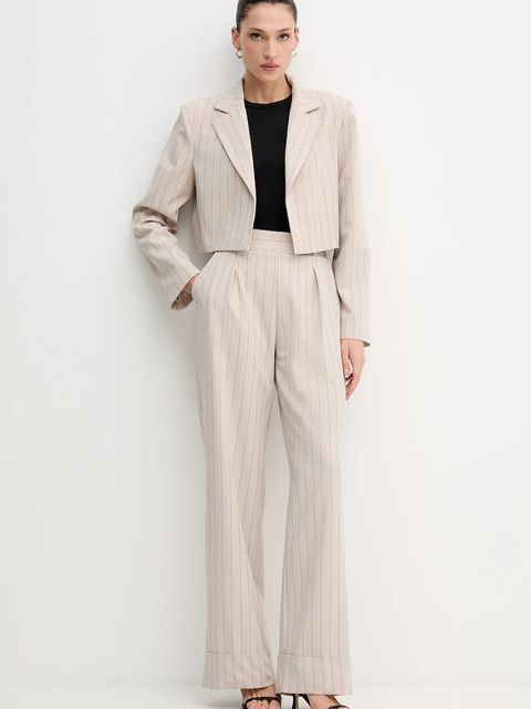 Answear.LAB marynarka kolor beżowy niezapinana wzorzysta - zdjęcie produktu nr 2