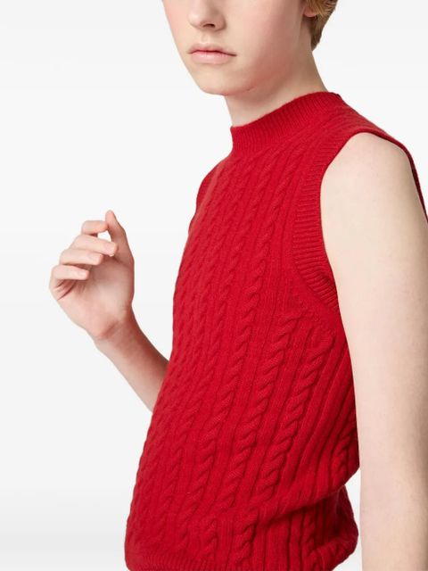 Miu Miu cable-knit logo vest - Red - zdjęcie produktu nr 1