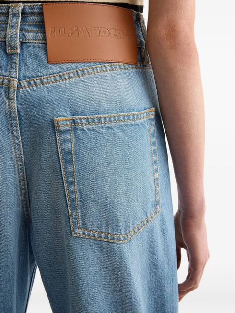 Jil Sander multi-stitched logo regular denim trousers - Blue