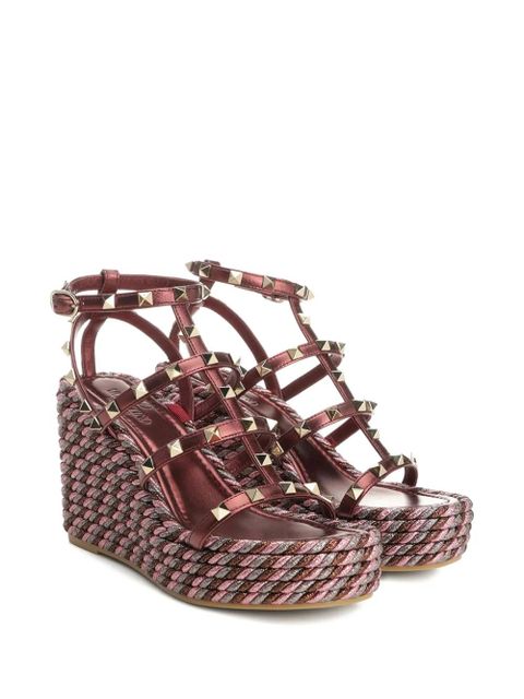 Valentino Garavani 95mm studded wedge sandals - Brown - zdjęcie produktu nr 2