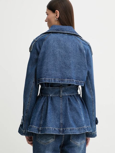 Dkny płaszcz jeansowy kolor niebieski DL5MPV83