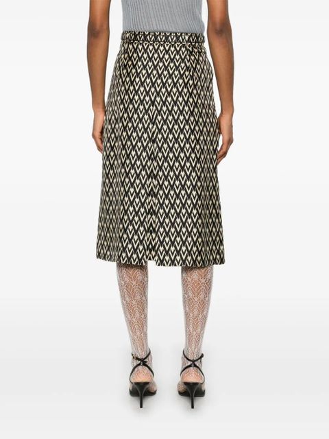 Valentino Garavani logo-print midi skirt - Black