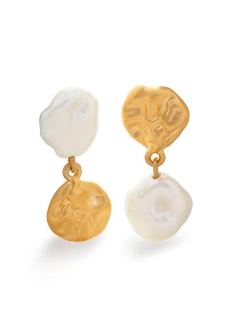 Monica Vinader x Mother of Pearl Keshi pearl stud earrings - Gold - zdjęcie produktu nr 1