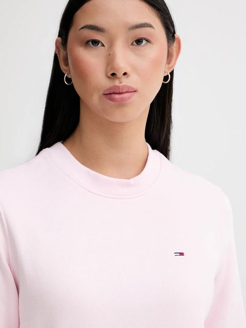 Tommy Jeans bluza damska kolor różowy gładka DW0DW19959