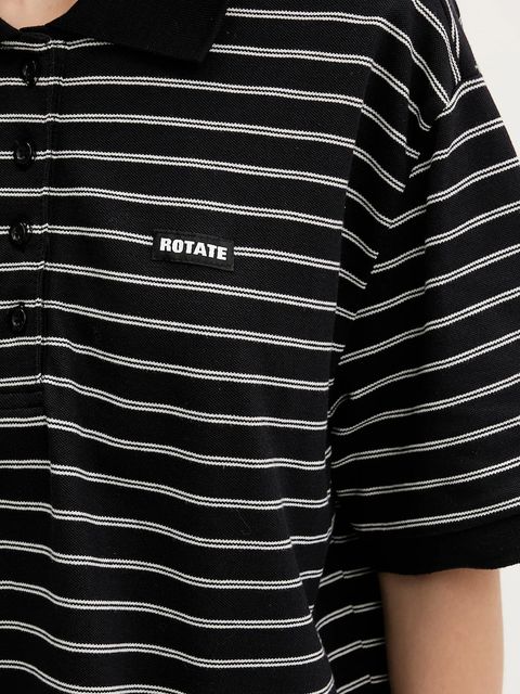 Rotate polo bawełniane damski kolor czarny 115643000