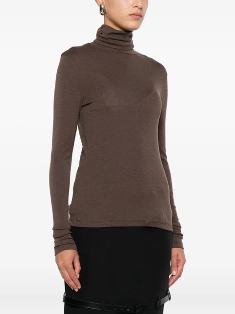 Róhe turtleneck long-sleeve sweater - Brown
