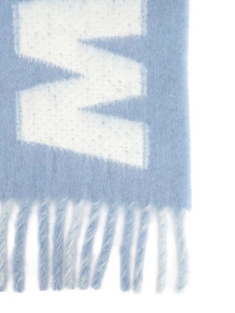 Marni striped knitted scarf - Blue