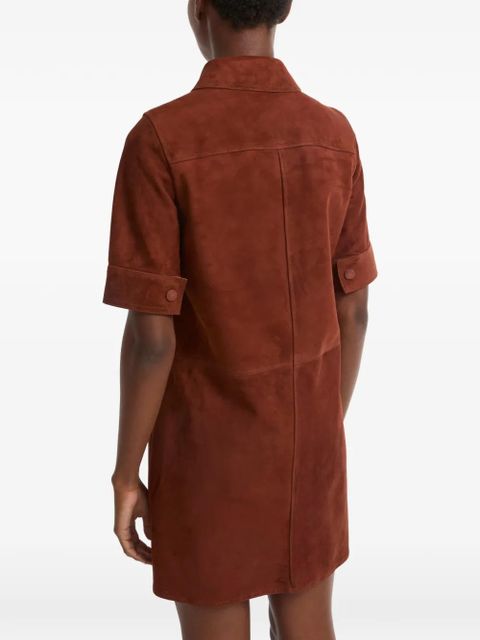 Yves Salomon double-sided buttoned lambskin mini dress - Brown