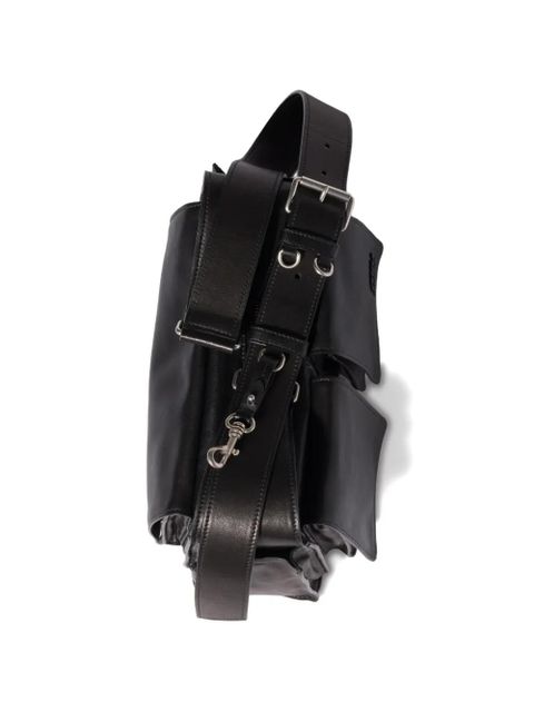Miu Miu flap-pockets leather shoulder bag - Black