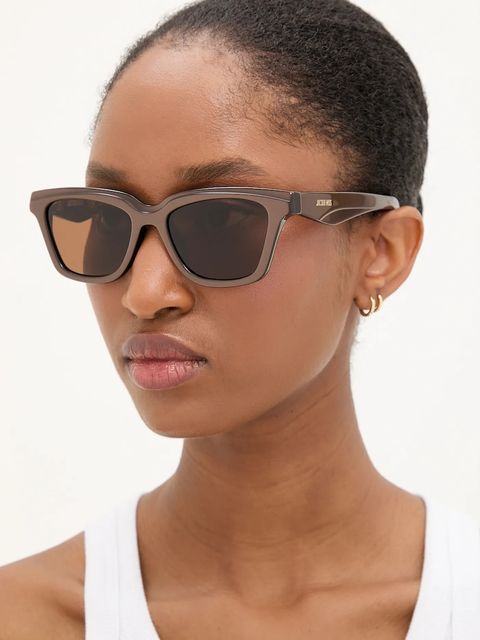 Jacquemus okulary przeciwsłoneczne CARRE damskie kolor brązowy JAC109C1SUN - zdjęcie produktu nr 1