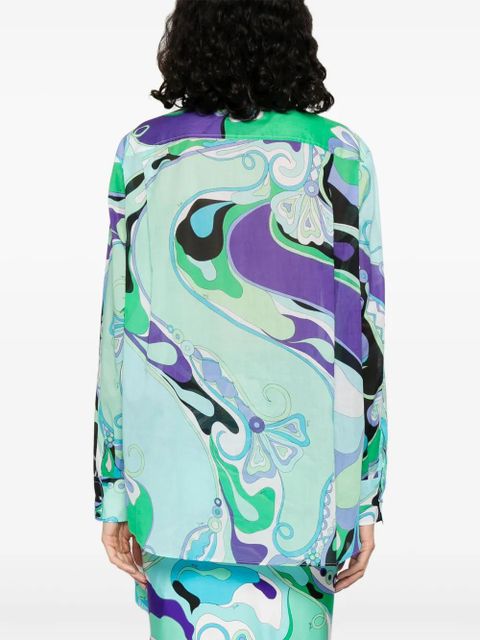 PUCCI Orchidee-print shirt - Blue