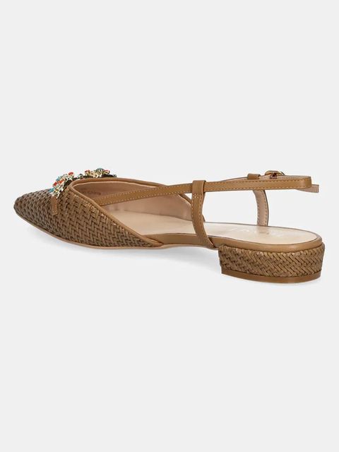 Twinset baleriny kolor brązowy z odkrytą piętą 251TGT052 - zdjęcie produktu nr 2