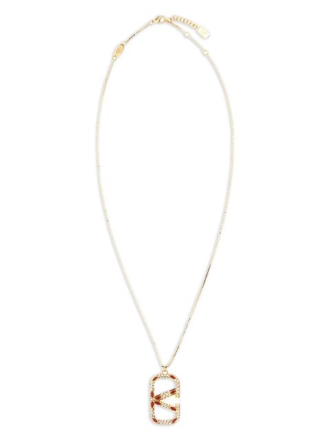 Valentino Garavani VLogo Signature crystal-embellished necklace - Gold