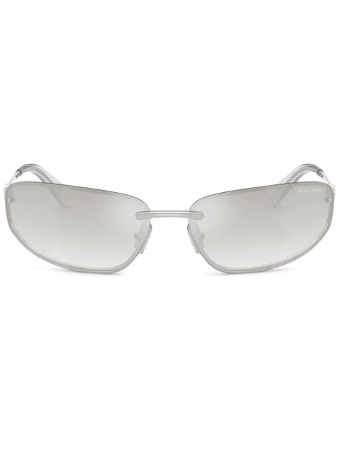 Miu Miu Eyewear wraparound-frame sunglasses - Silver - zdjęcie produktu nr 1
