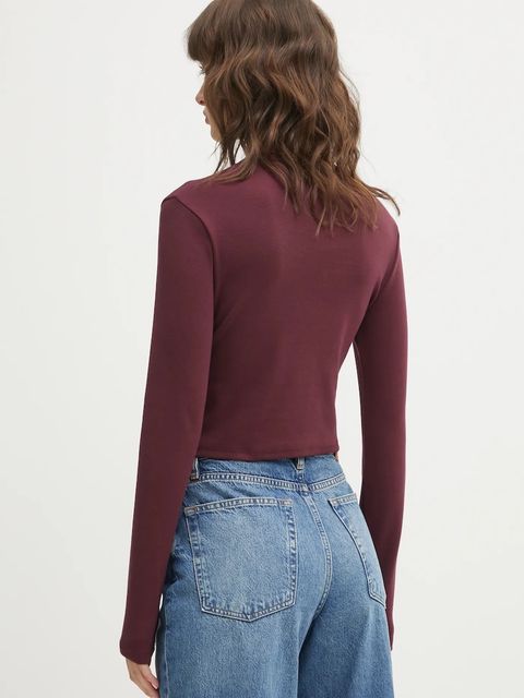 HUGO longsleeve Dafilomena_3 damski kolor fioletowy 50518378