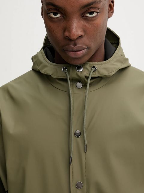 Rains kurtka 12020 Long Jacket kolor zielony przejściowa 12020 - zdjęcie produktu nr 2