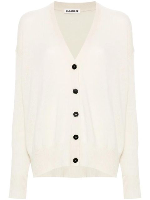 Jil Sander drop-shoulder cashmere cardigan - White - zdjęcie produktu nr 1