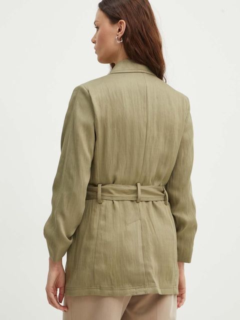 Dkny marynarka damska kolor zielony jednorzędowa gładka P4DCTX65