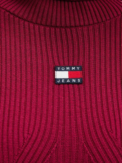 Tommy Jeans sukienka kolor bordowy maxi dopasowana DW0DW21910