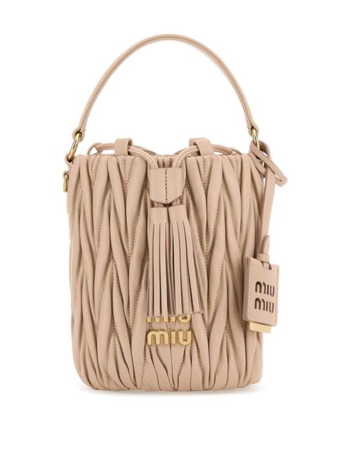 Miu Miu leather bucket bag - Neutrals