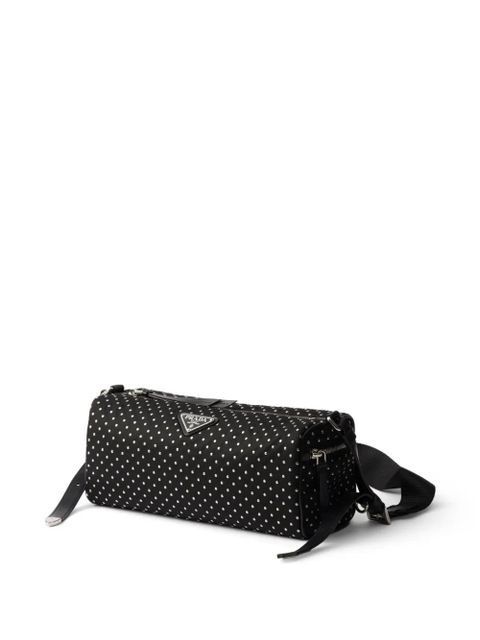 Prada studded Re-Nylon shoulder bag - Black