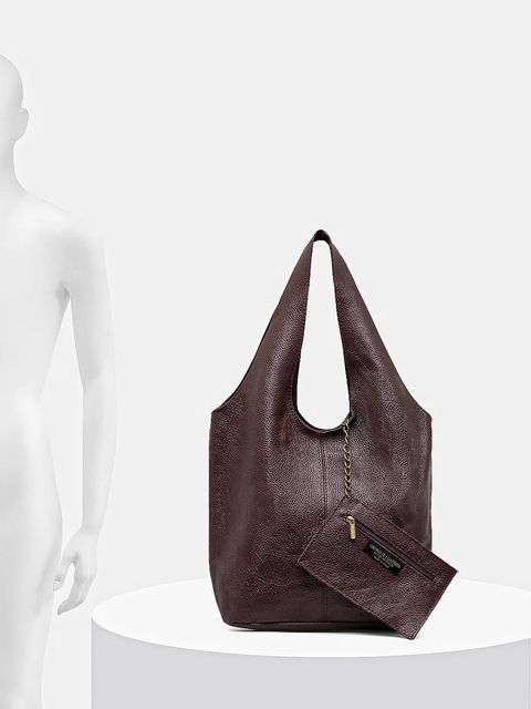 Answear.LAB torebka skórzana kolor bordowy