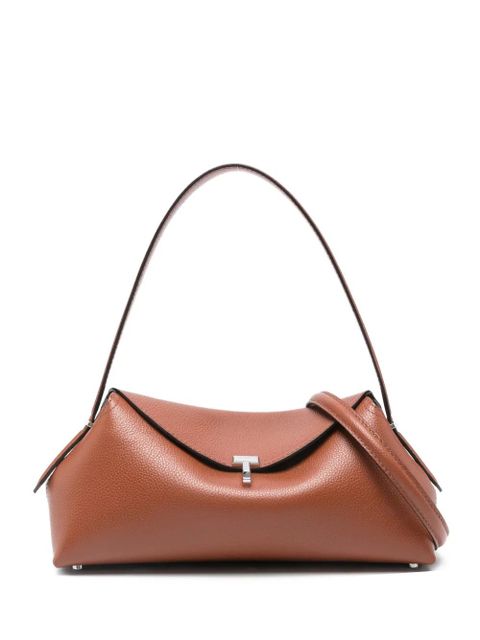 TOTEME medium grained-leather T-lock shoulder bag - Brown - zdjęcie produktu nr 1