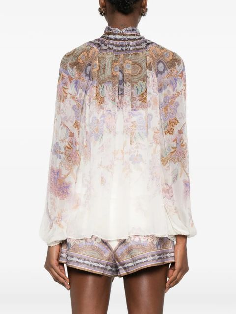 ZIMMERMANN Luna billow paisley blouse - Neutrals