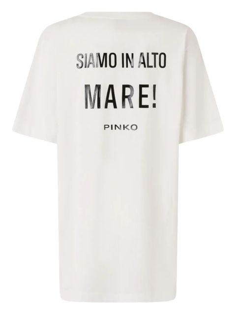 PINKO embroidered-logo cotton T-shirt - White - zdjęcie produktu nr 2