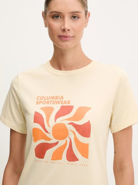 Columbia t-shirt Sun Trek damski kolor żółty 2120133