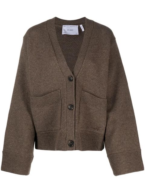 Axel Arigato Memory V-neck wool cardigan - Brown - zdjęcie produktu nr 1
