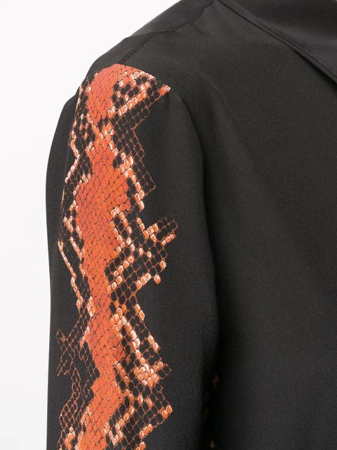 Givenchy snakeskin effect button up shirt - Black