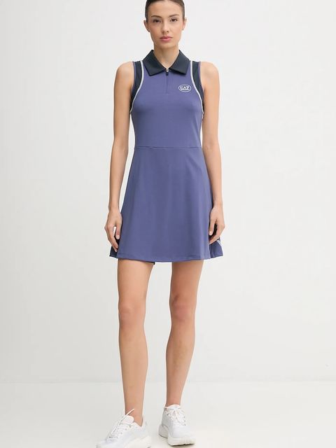 EA7 Emporio Armani sukienka sportowa kolor granatowy mini rozkloszowana AF19155.7W000560 - zdjęcie produktu nr 2