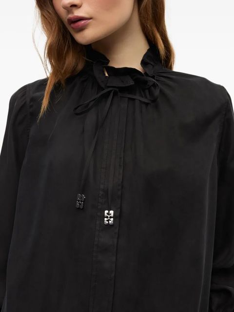 GANNI ruffled-collar blouse - Black