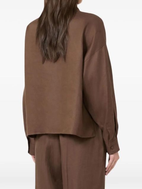 Weekend Max Mara chest-pocket linen jacket - Brown