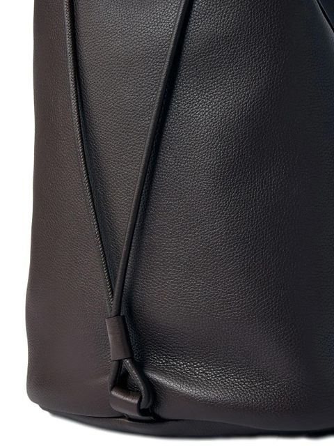 The Row Joe pebble-grain drawstring backpack - Brown