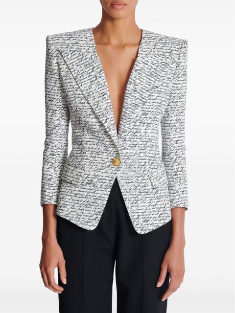 Balmain Love Letter tailored jacket - White
