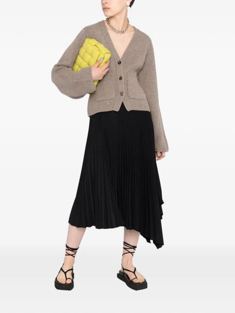 KHAITE V-neck patch-pocket cardigan - Neutrals