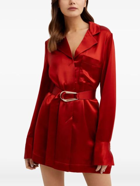 Acler Esmond buttoned belted mini dress - Red - zdjęcie produktu nr 1