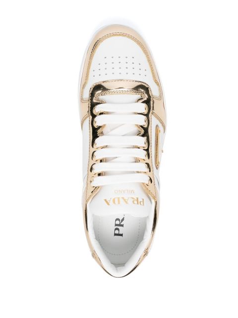 Prada Downtown leather low-top sneakers - White