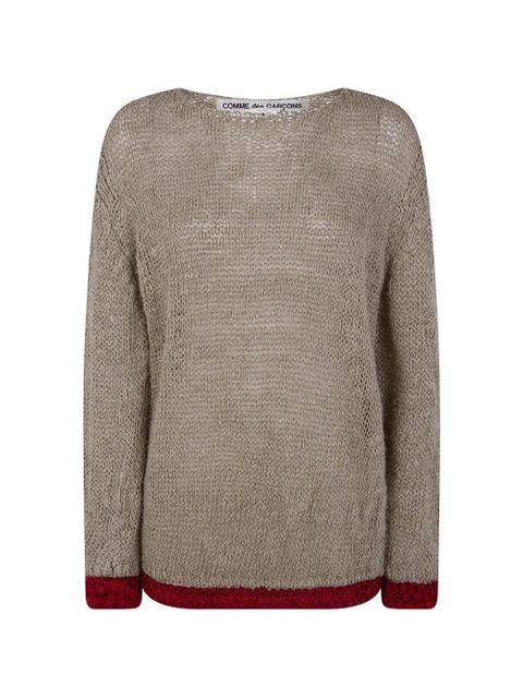 Comme Des Garçons contrast-trim sweater - Neutrals - zdjęcie produktu nr 1