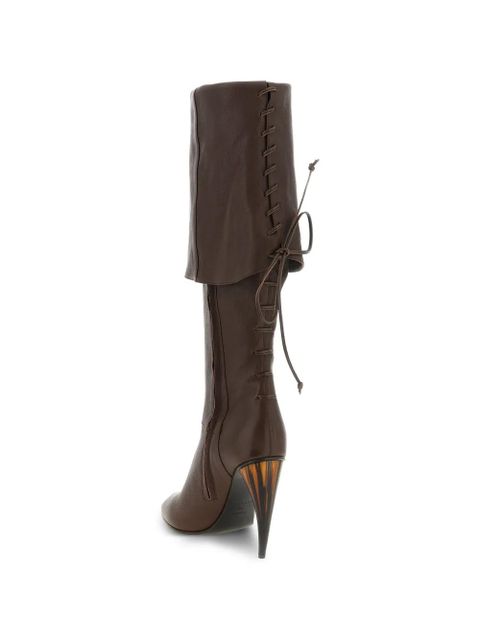 Alexander McQueen horn-heel knee-high boots - Brown