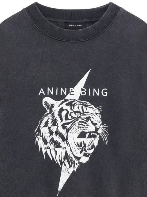 ANINE BING Miles tiger-graphic sweatshirt - Grey