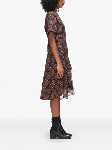 3.1 Phillip Lim plaid-pattern asymmetrical dress - Red