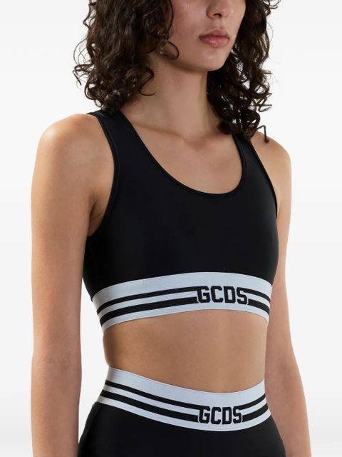 GCDS logo-detail crop top - Black