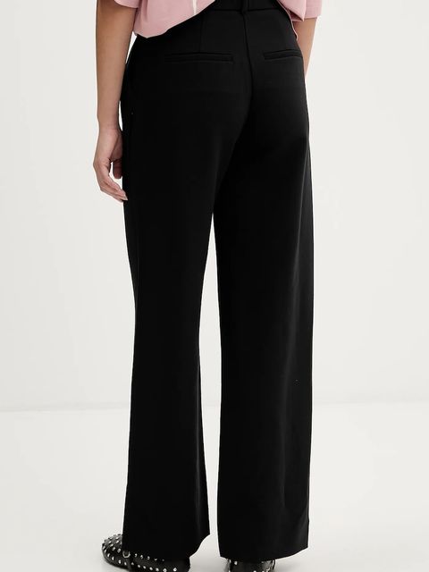 Abercrombie & Fitch spodnie damskie kolor czarny proste high waist KI156-2422-900