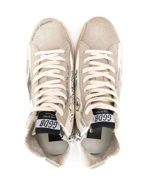 Golden Goose Francy Journey-print high-top sneakers - White
