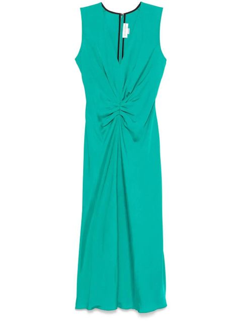 Victoria Beckham sleeveless gathered midi dress - Green - zdjęcie produktu nr 1
